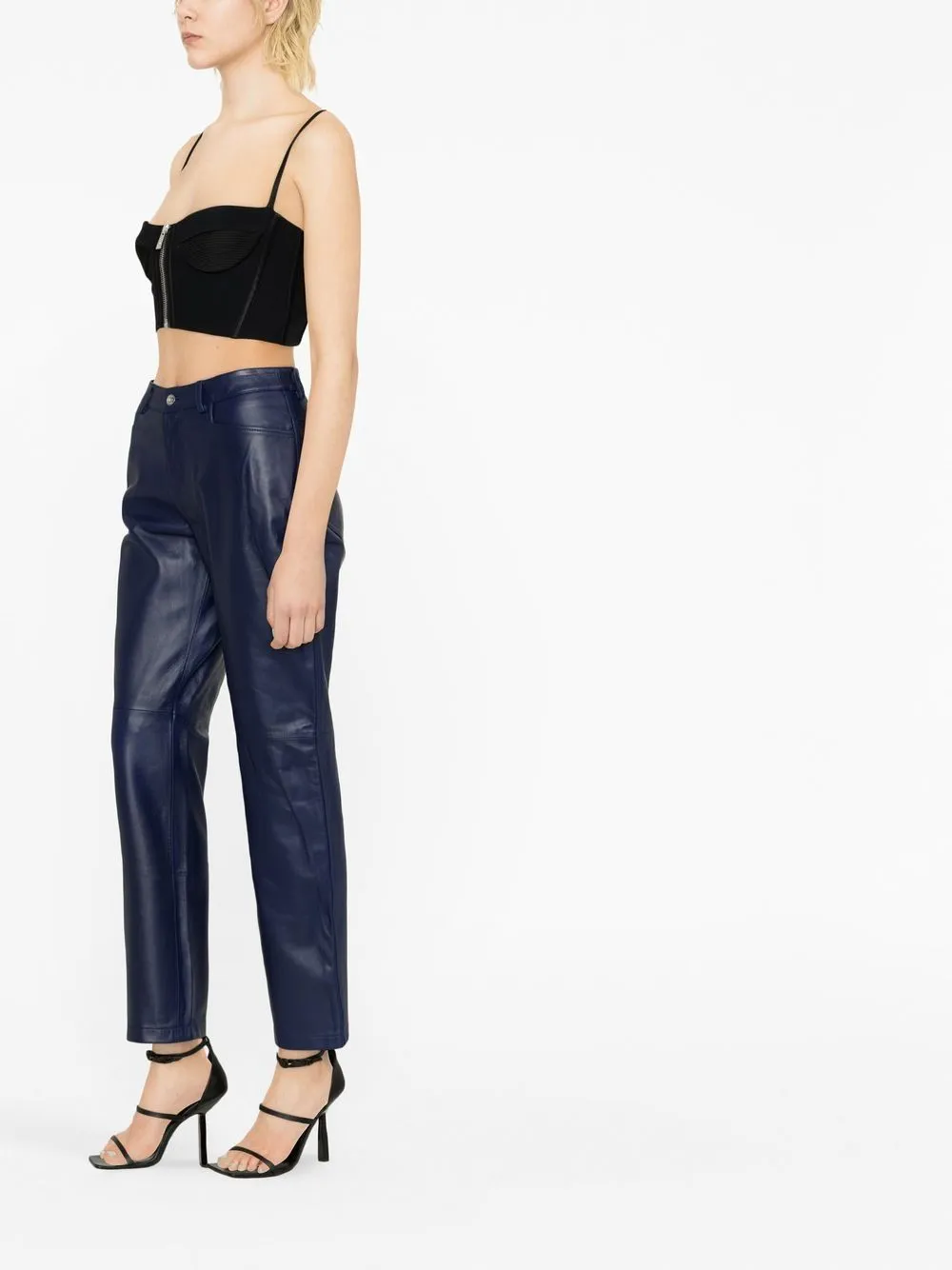 Pantaloni a gamba dritta in blu - donna