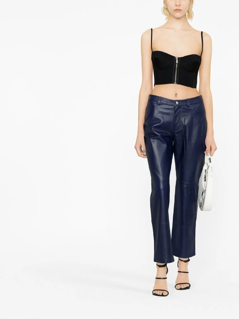 Pantaloni a gamba dritta in blu - donna