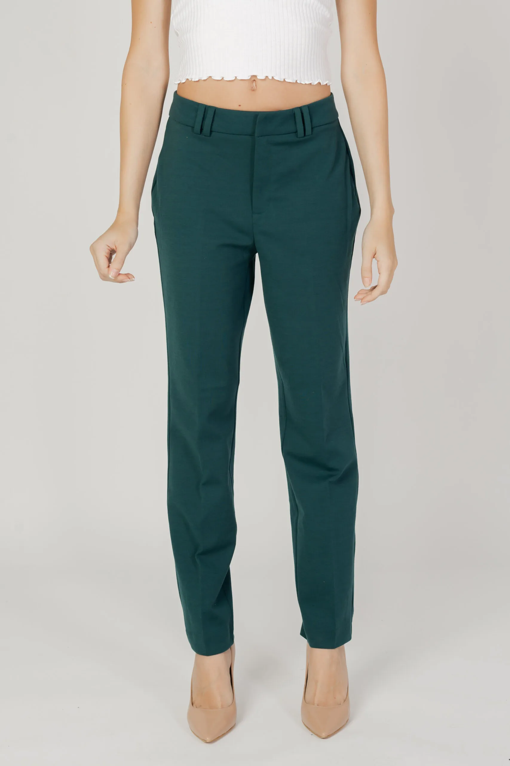 Pantaloni a sigaretta Only onlpeach mw cigarette ank pant tlr noos Verde