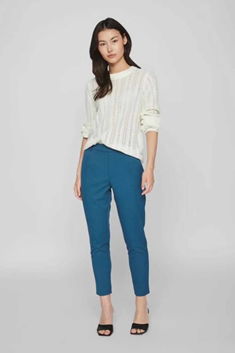 Pantaloni a sigaretta Vila Clothes vivarone hw slim pant – noos Blu marine
