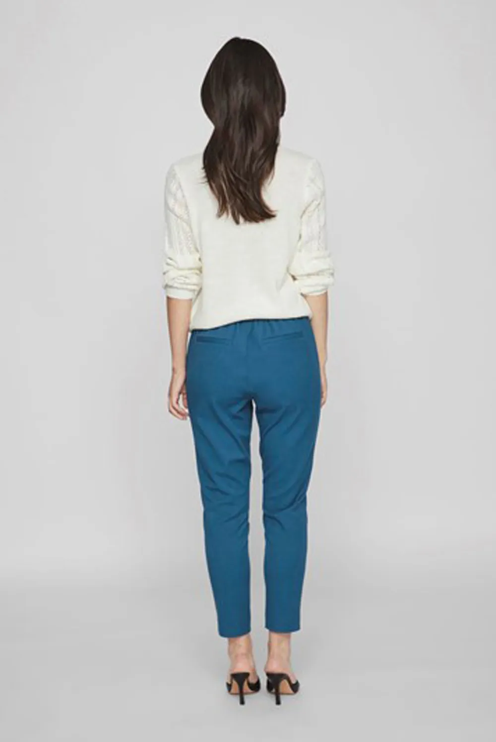 Pantaloni a sigaretta Vila Clothes vivarone hw slim pant – noos Blu marine