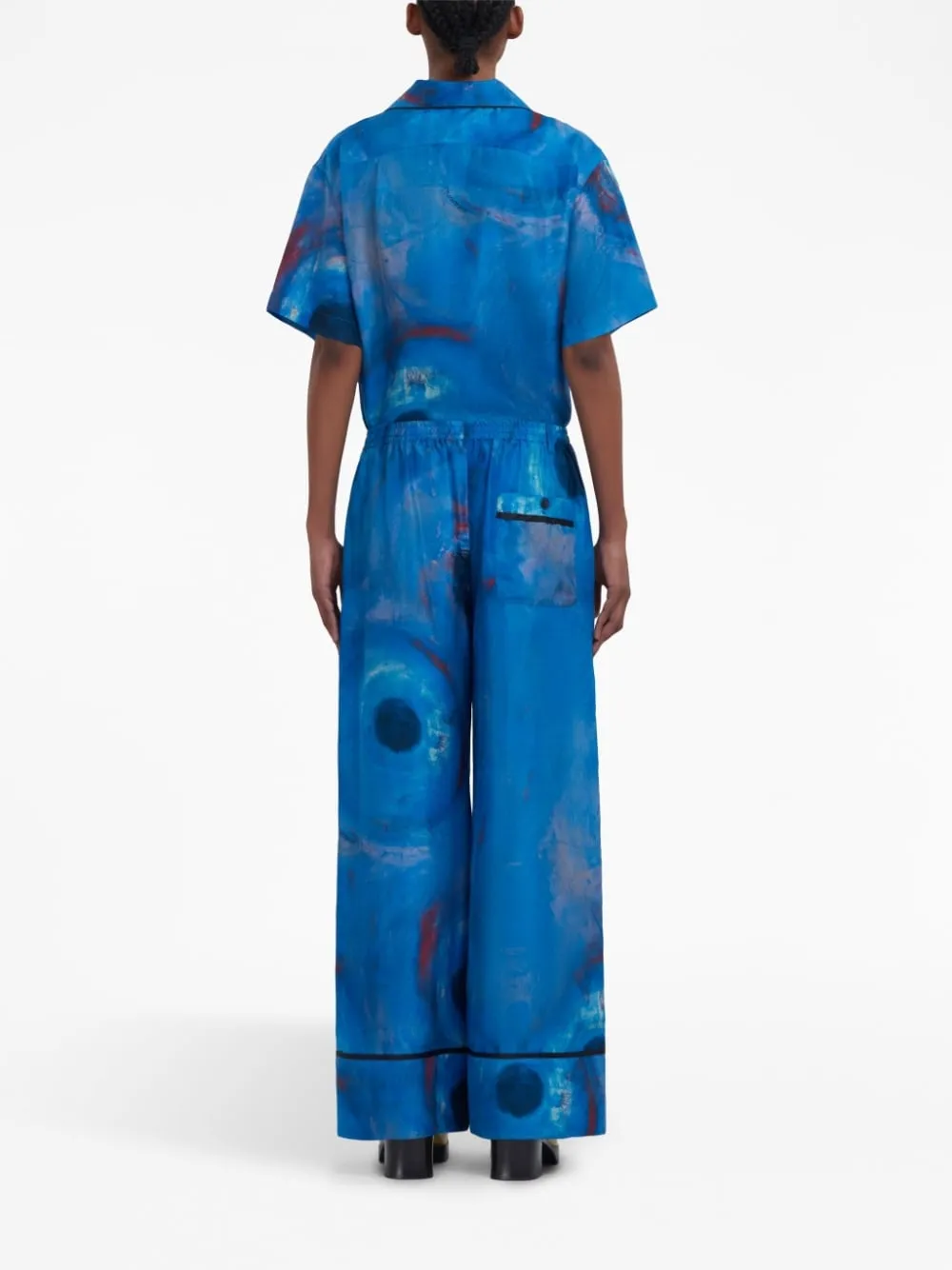 Pantaloni a vita alta in blu - donna