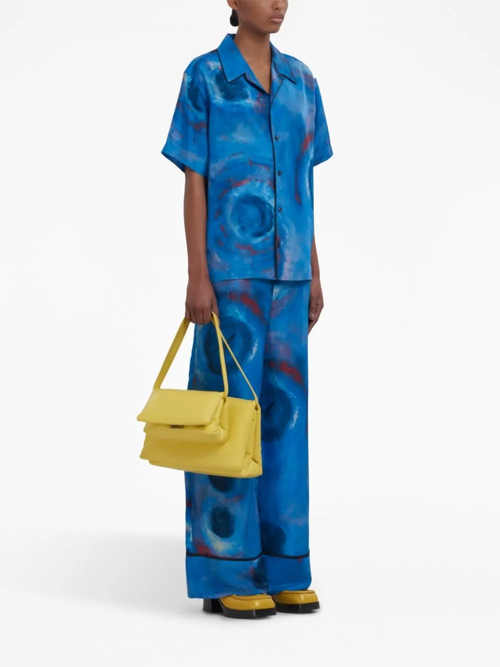 Pantaloni a vita alta in blu - donna