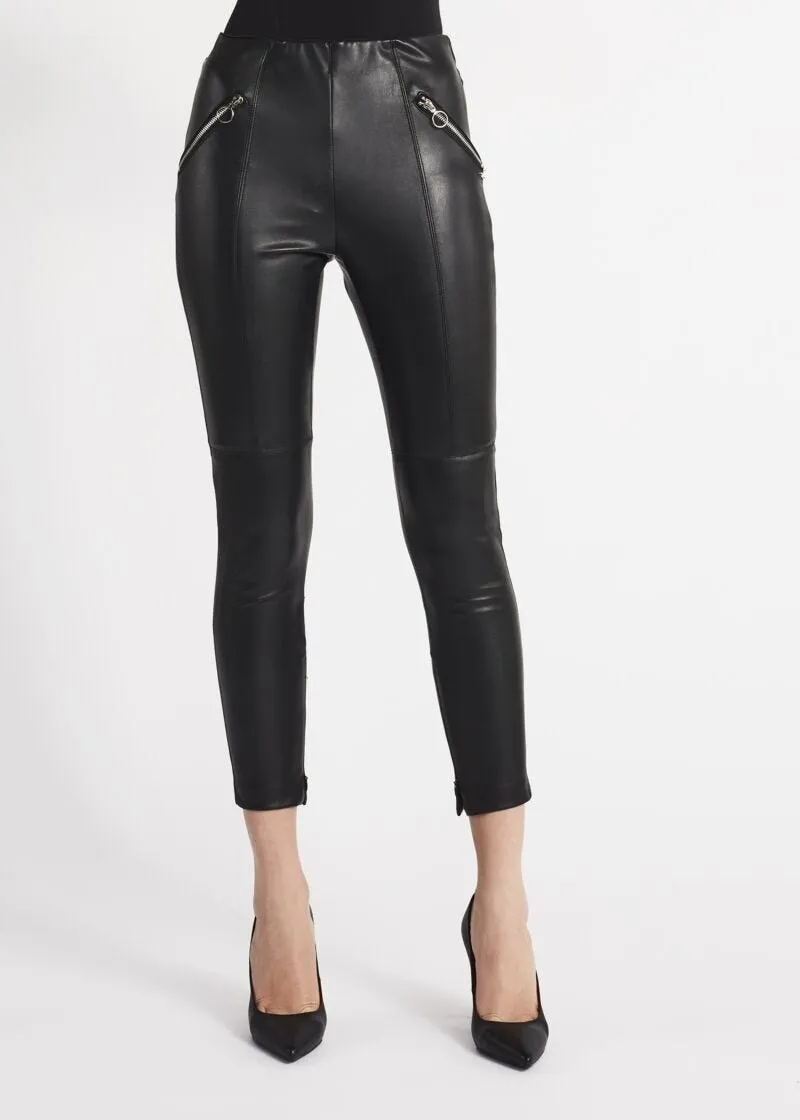 Pantaloni biker effetto pelle