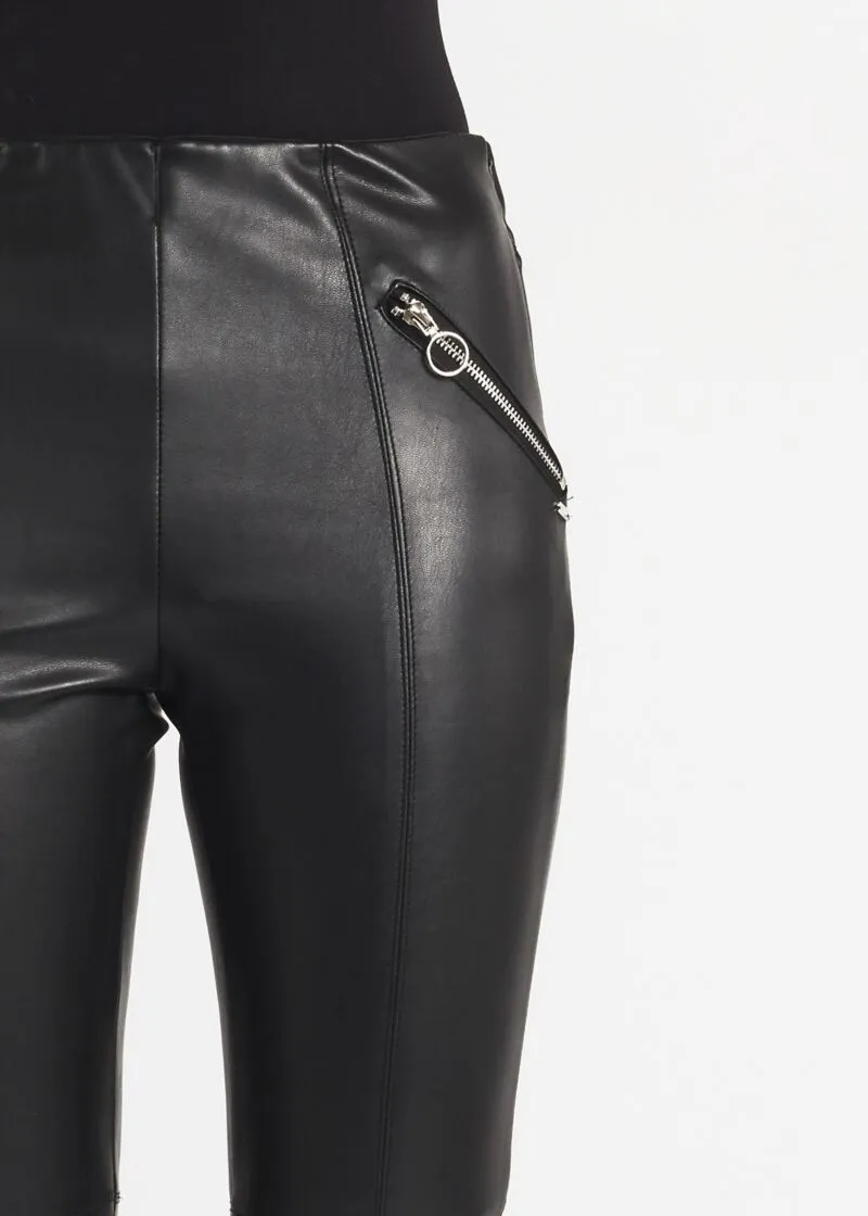 Pantaloni biker effetto pelle