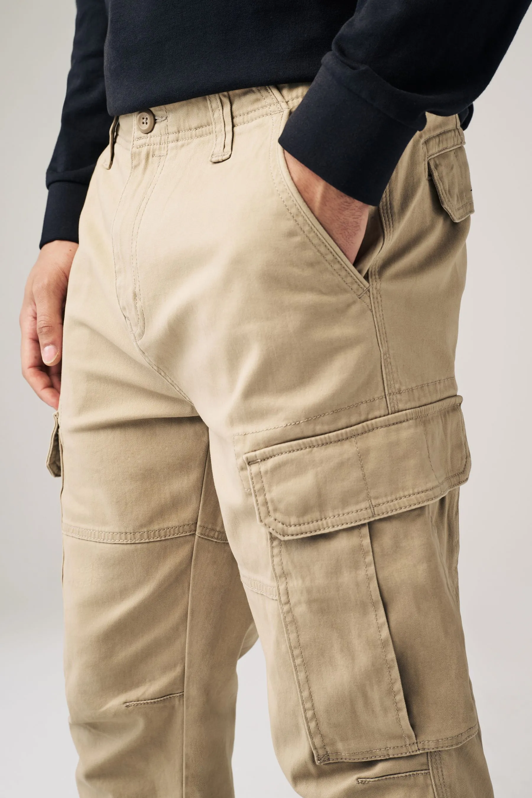 Pantaloni cargo in cotone Stretch    