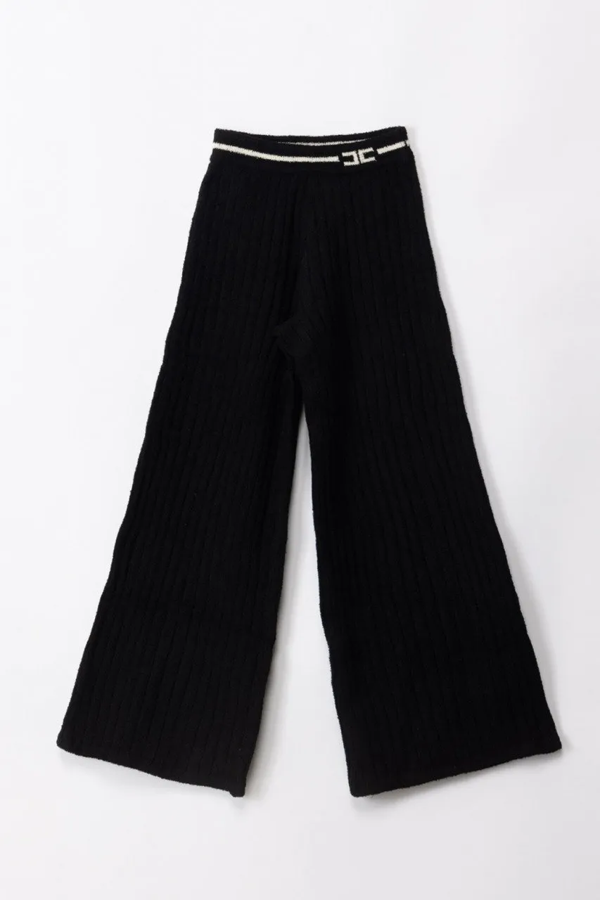 Pantaloni con dettagli a contrasto BLACK/BUTTER