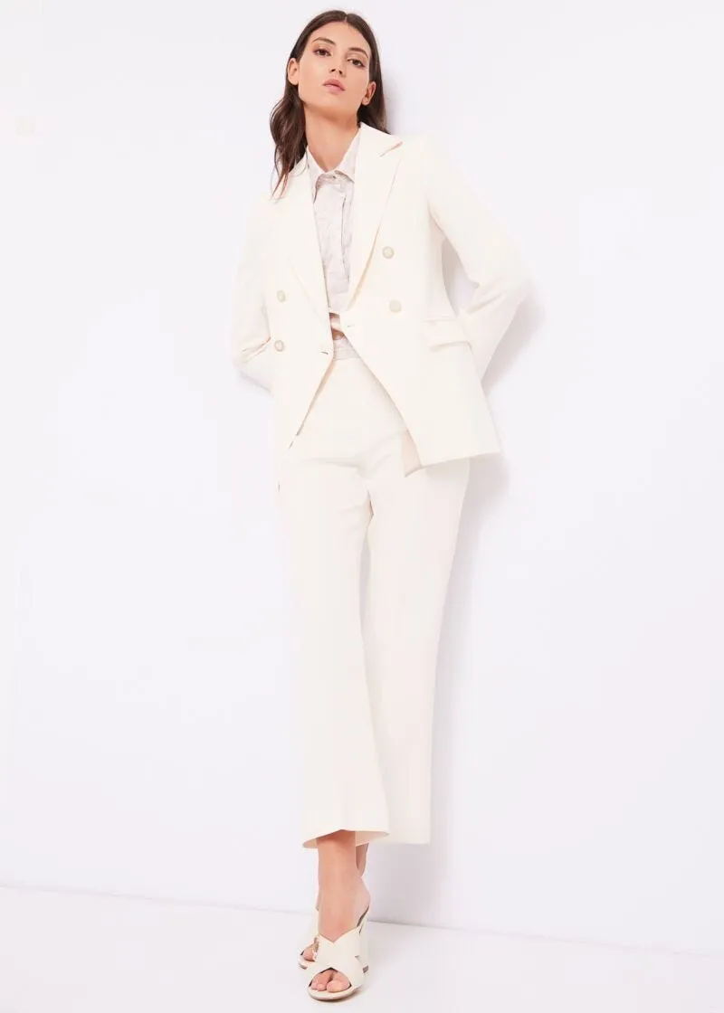 Pantaloni cropped con cintura in raso