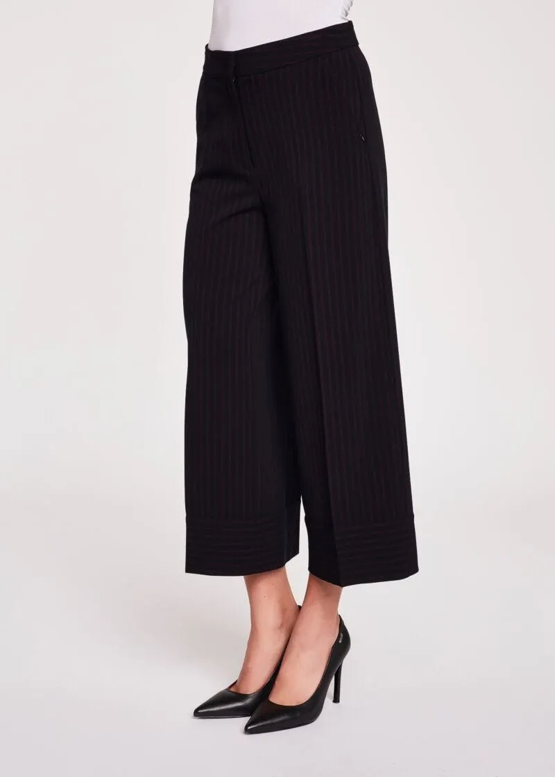 Pantaloni cropped gessati