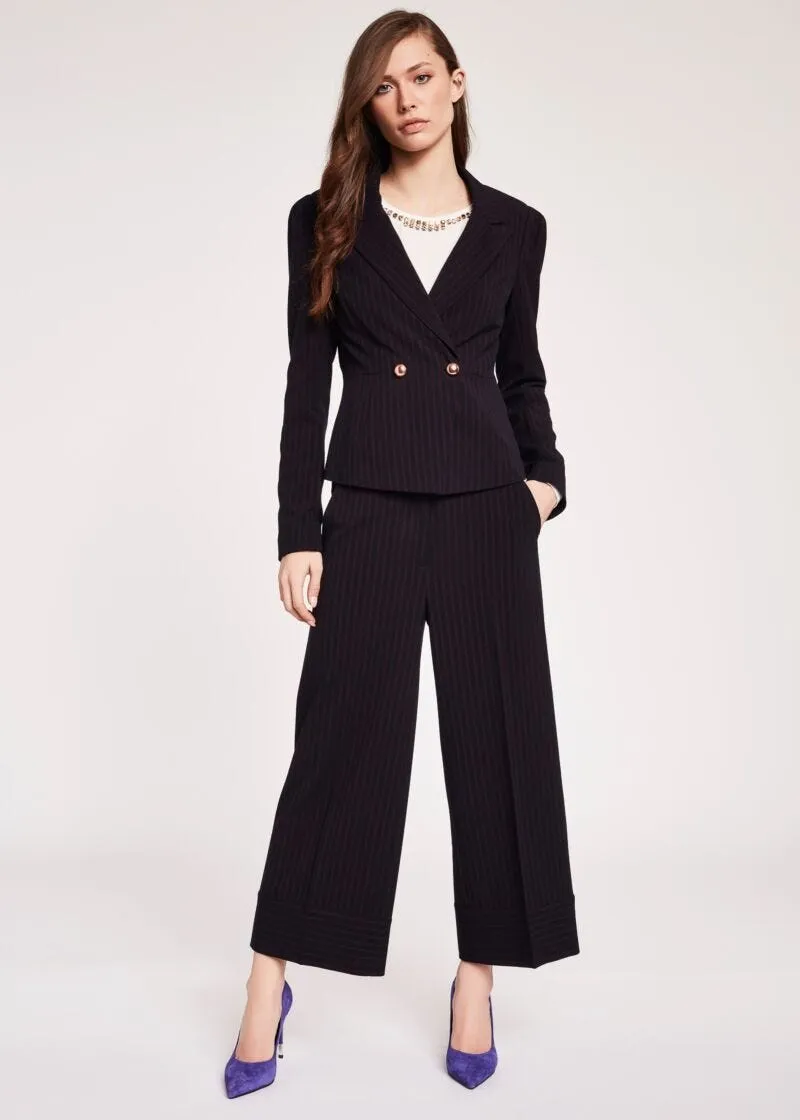 Pantaloni cropped gessati