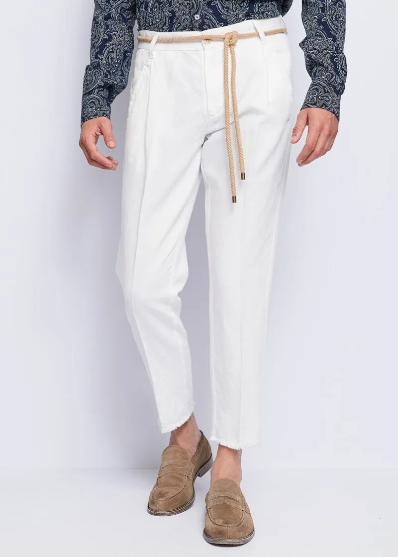 Pantaloni cropped in tela