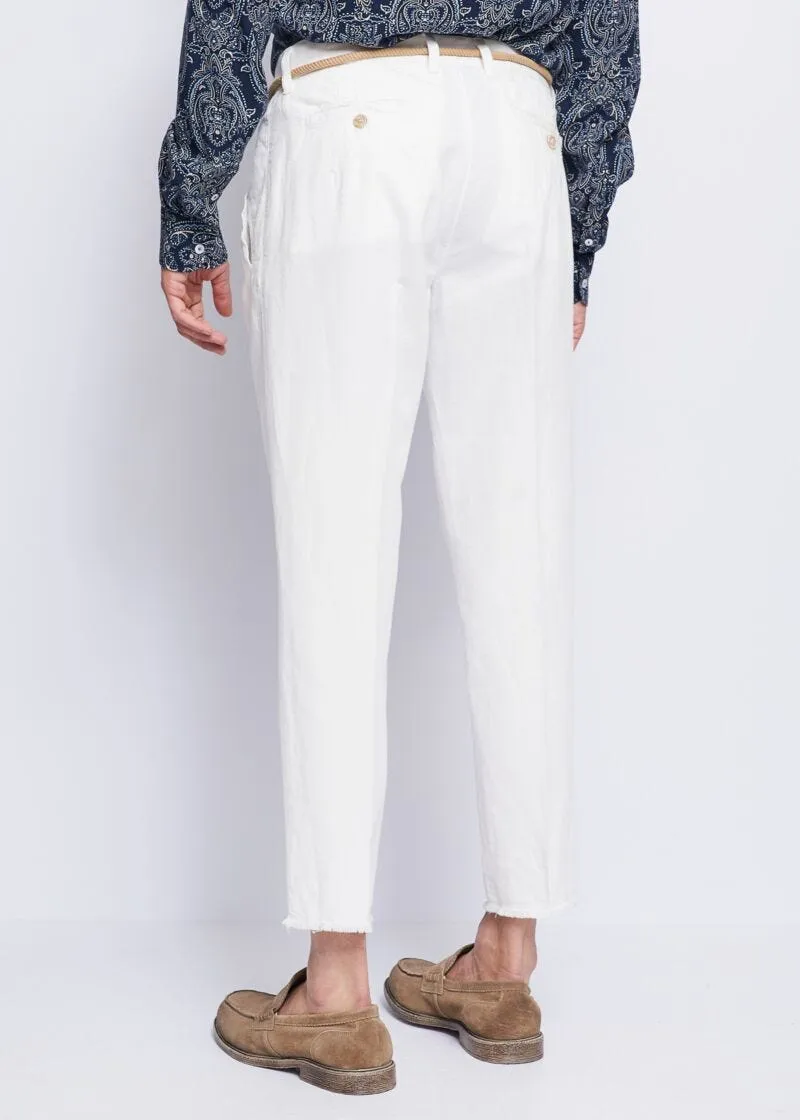 Pantaloni cropped in tela