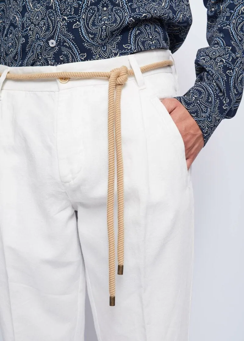 Pantaloni cropped in tela