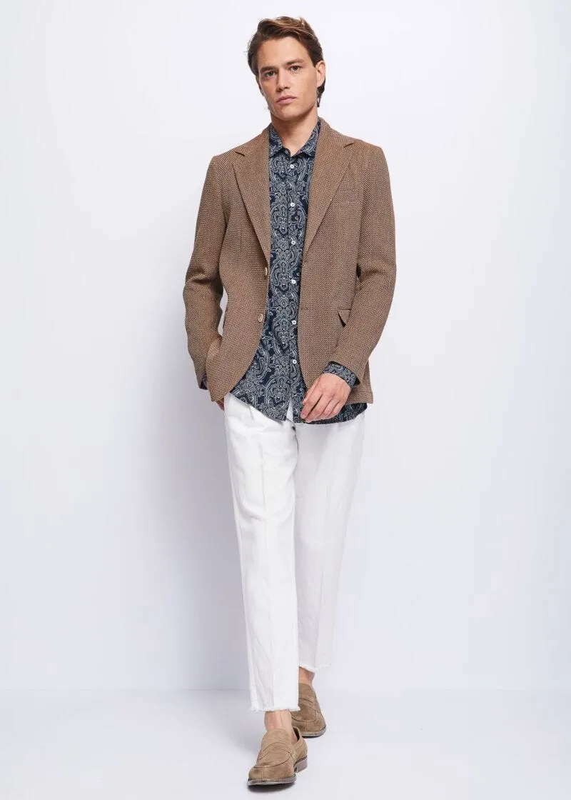 Pantaloni cropped in tela