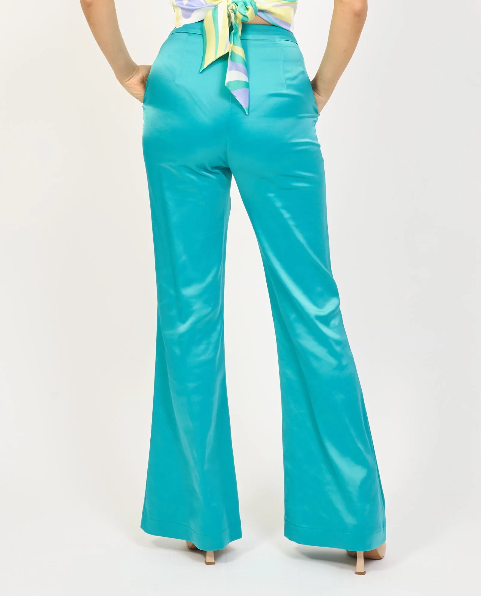 Pantaloni donna Fracomina modello palazzo in raso