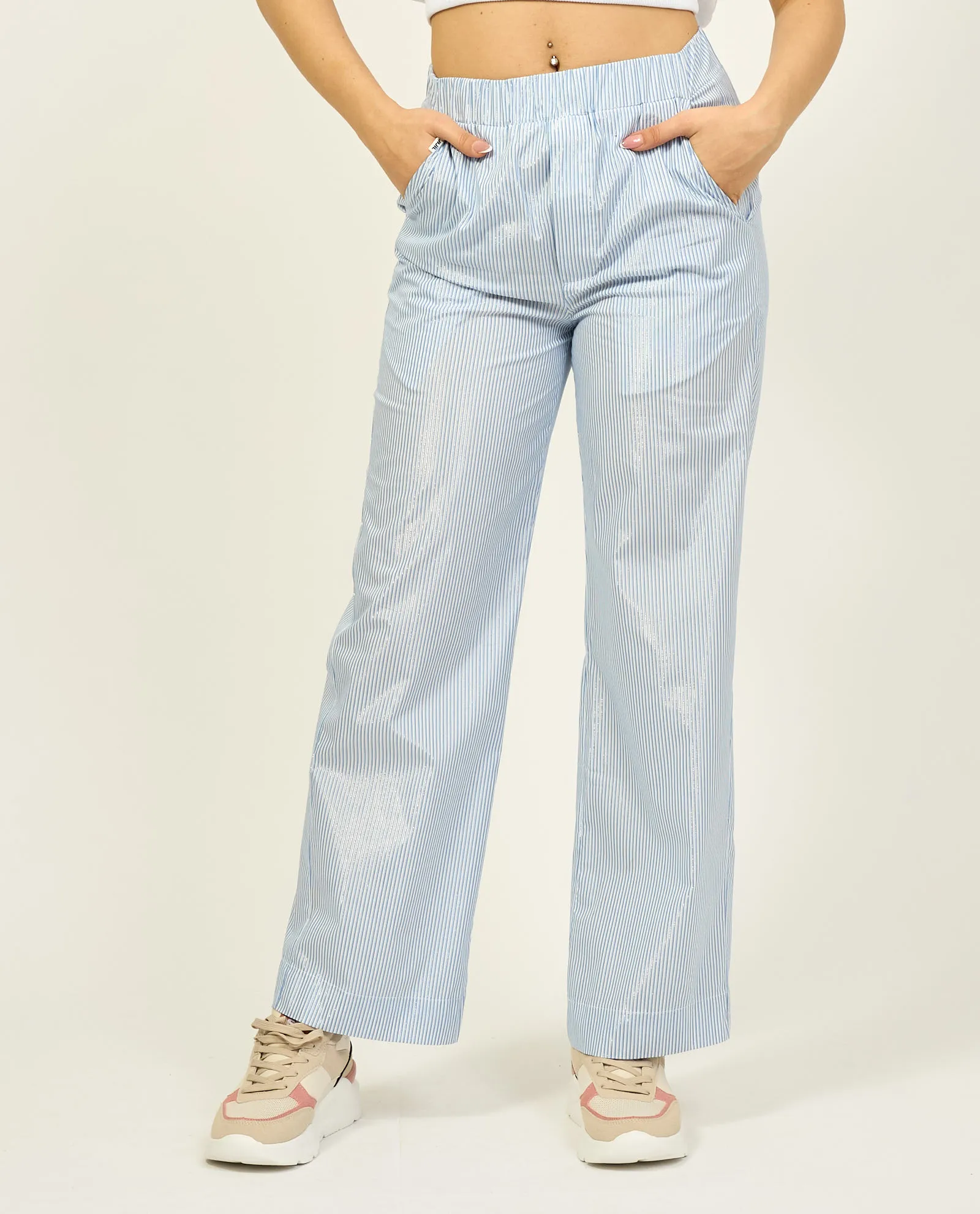 Pantaloni donna Jijil in cotone con righino