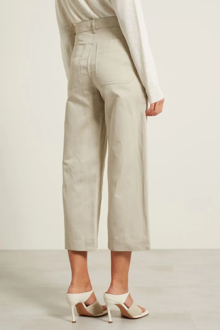 Pantaloni in gabardina di lino