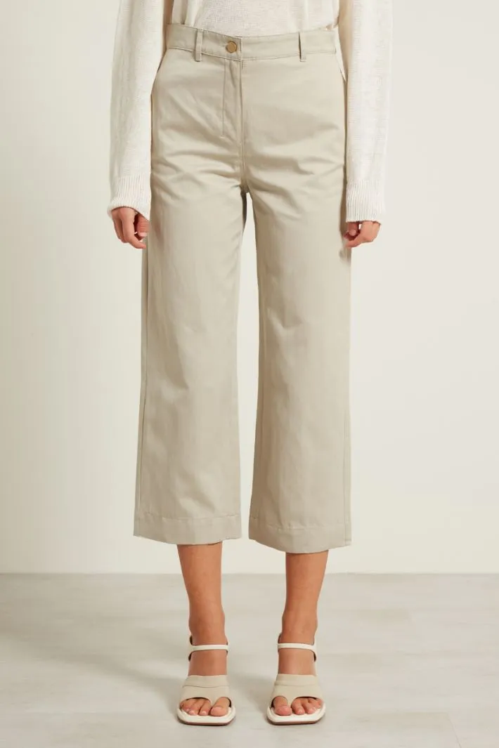 Pantaloni in gabardina di lino