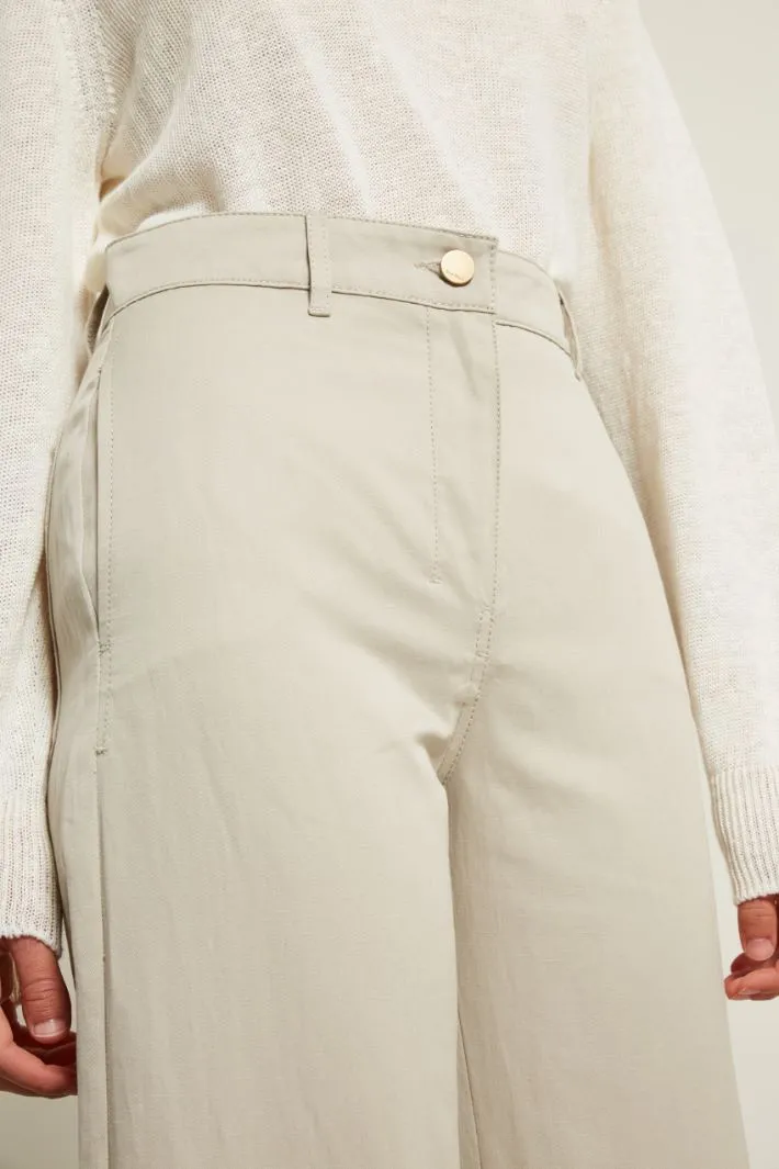 Pantaloni in gabardina di lino