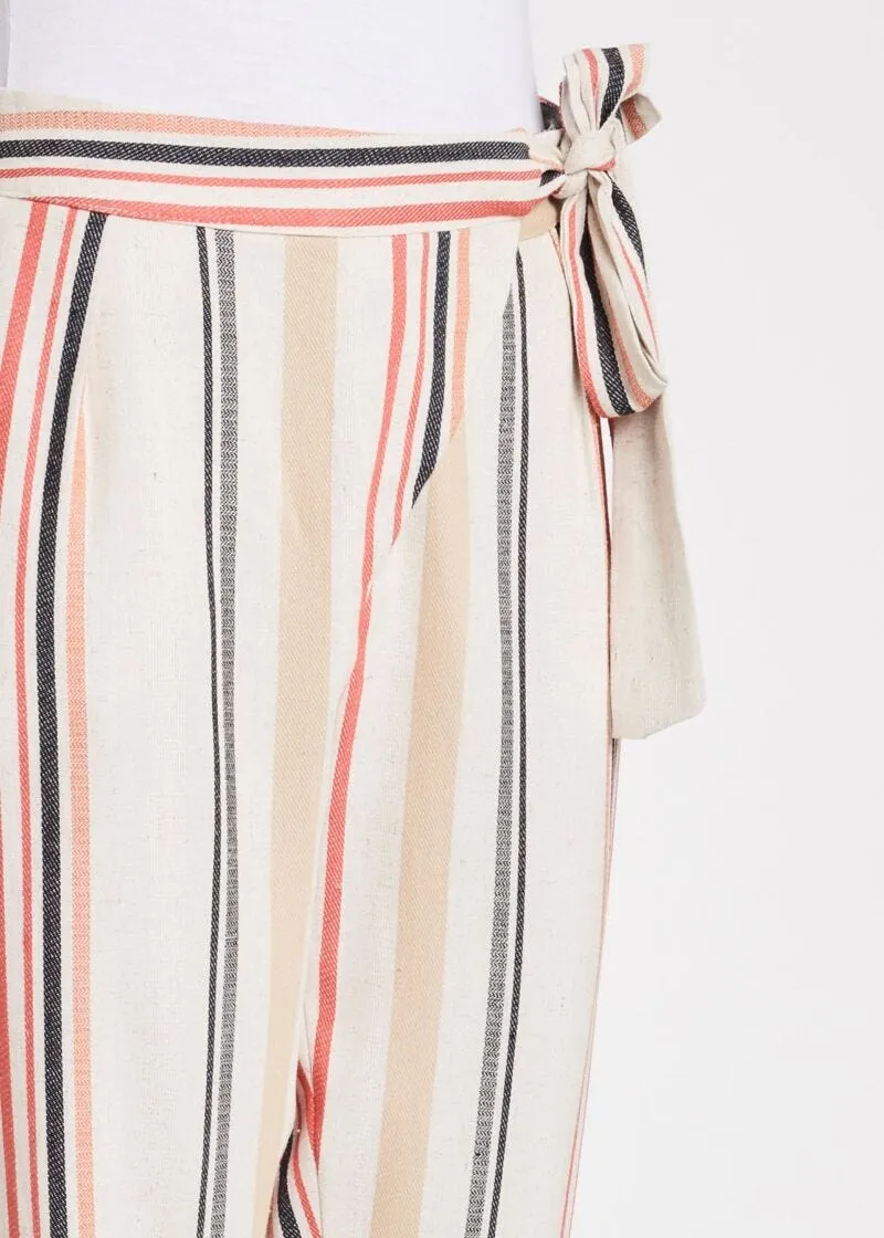Pantaloni in lino a righe