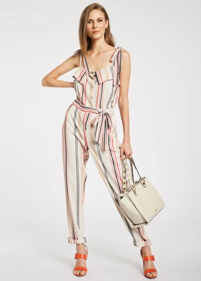 Pantaloni in lino a righe
