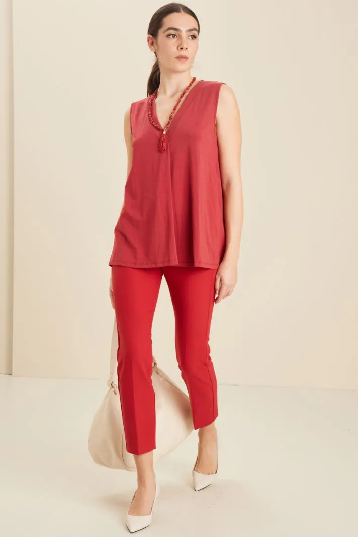 Pantaloni in tela di viscosa