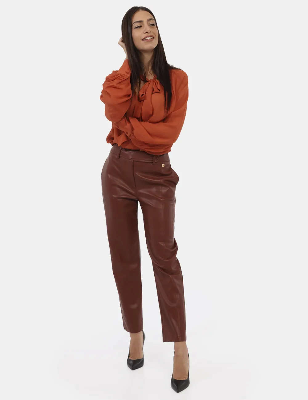 Pantaloni Manila Grace Marrone