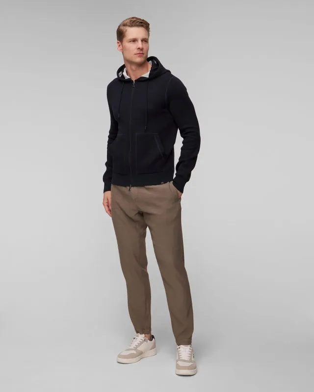 Pantaloni marroni in lino da uomo Dondup
