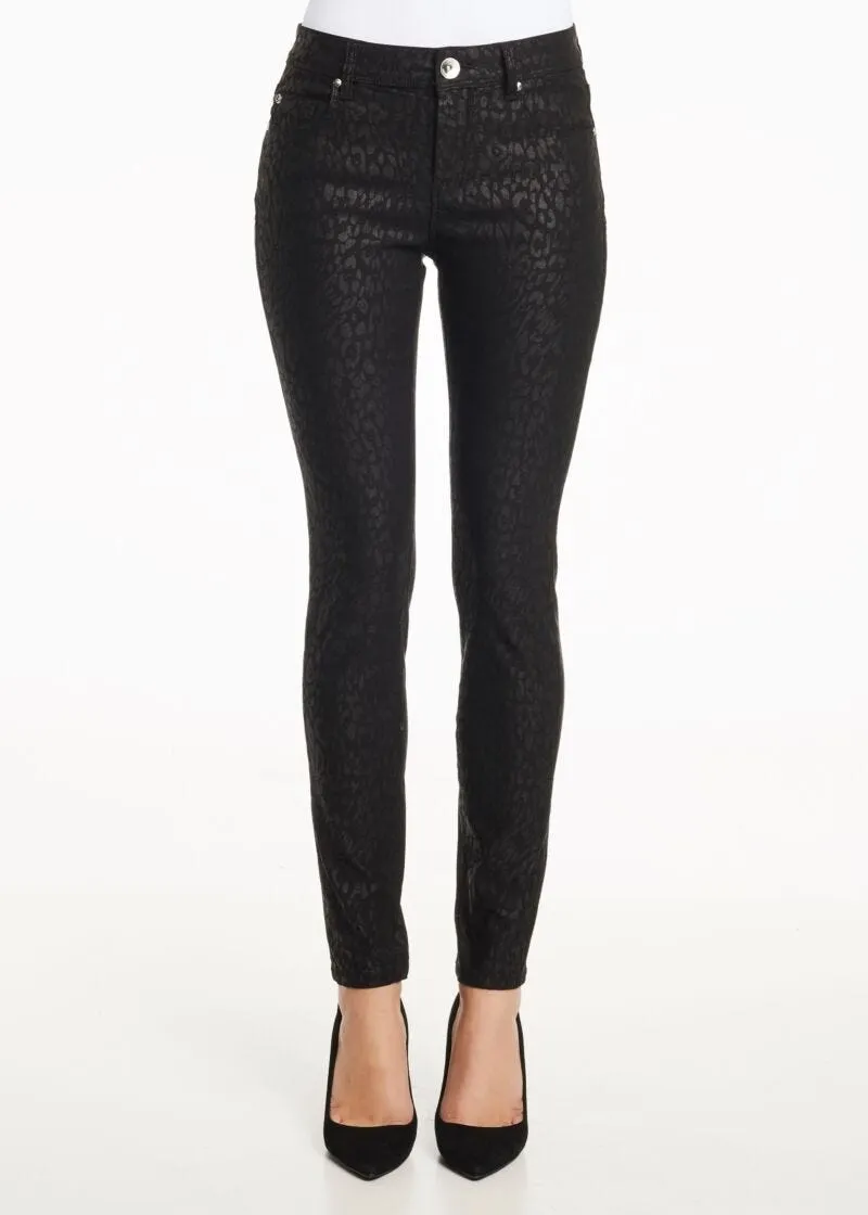 Pantaloni skinny con stampa animalier