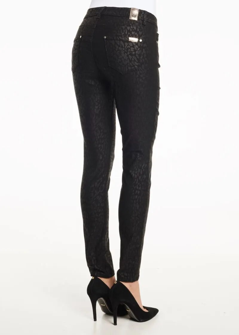 Pantaloni skinny con stampa animalier