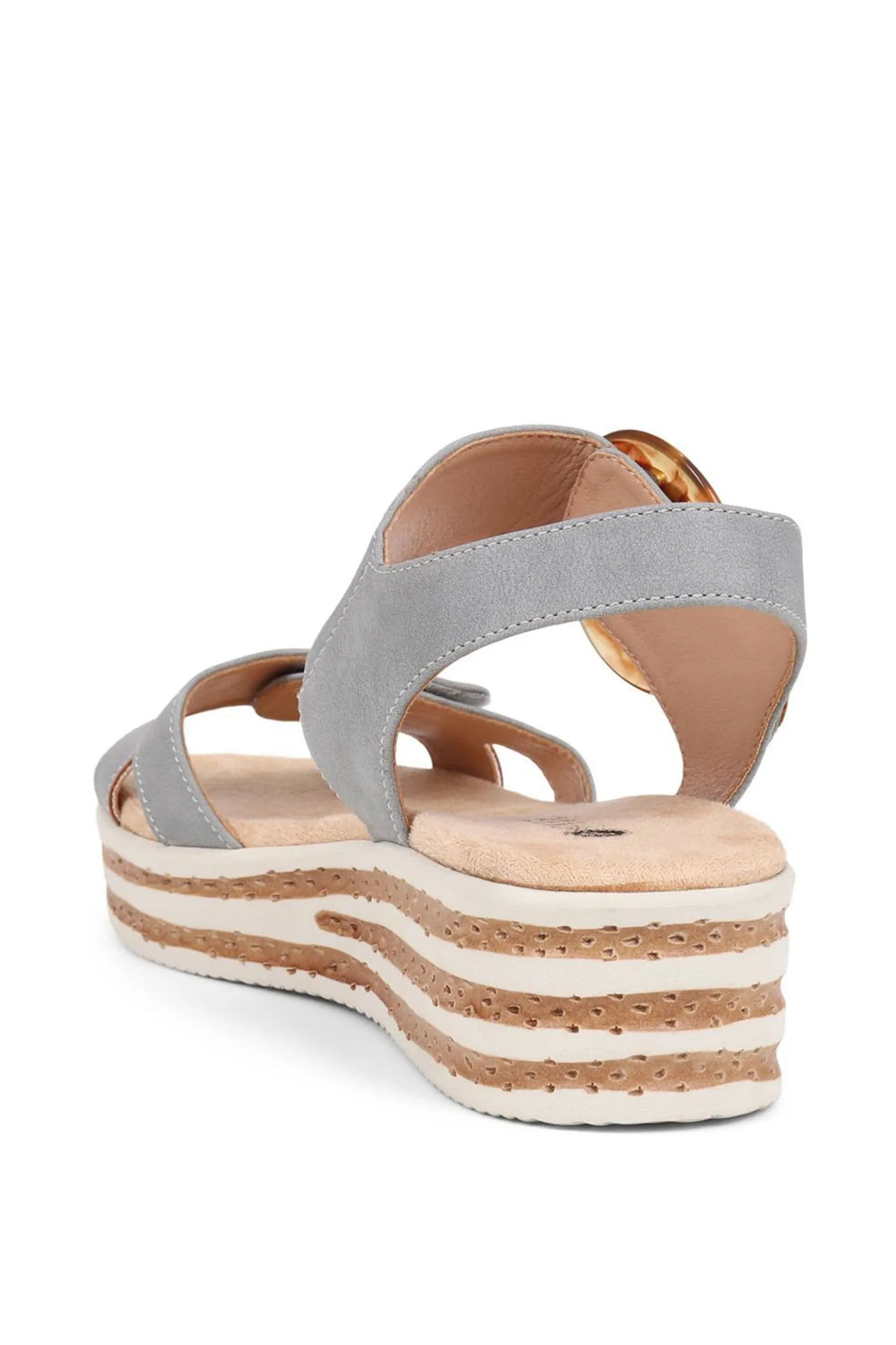 Pavers Blu - Sandali con zeppa e chiusura a mano