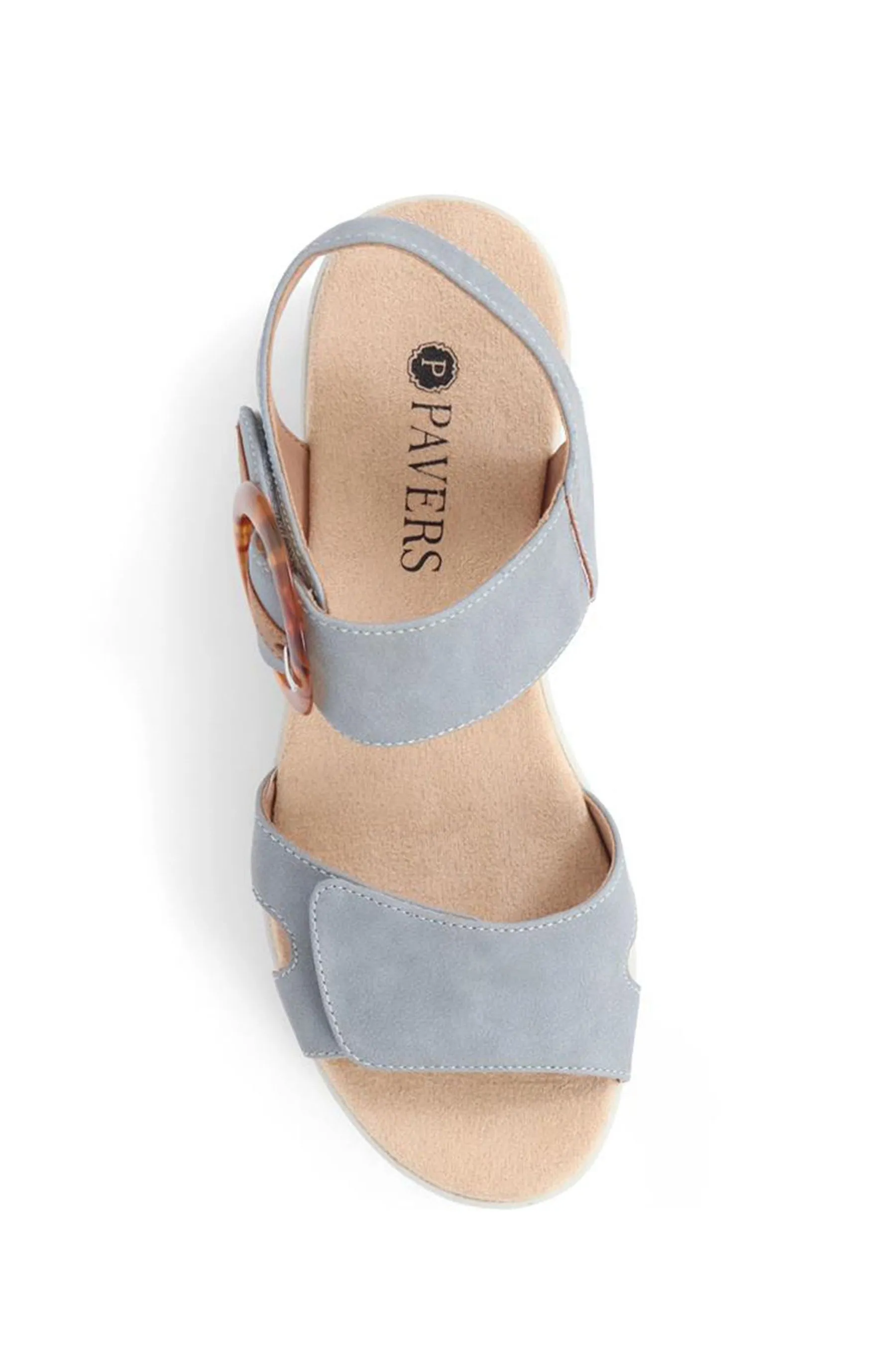 Pavers Blu - Sandali con zeppa e chiusura a mano