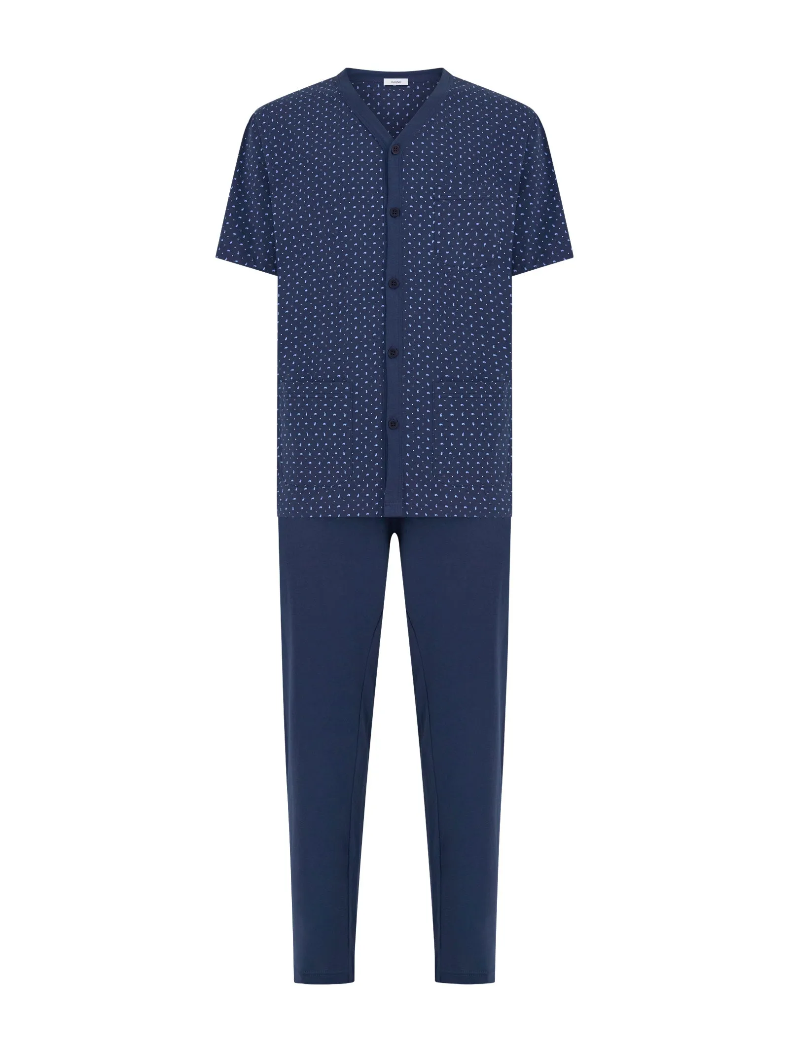 Pigiama aperto trittico in Jersey di cotone - Fant. Cashmere Insignia Blue