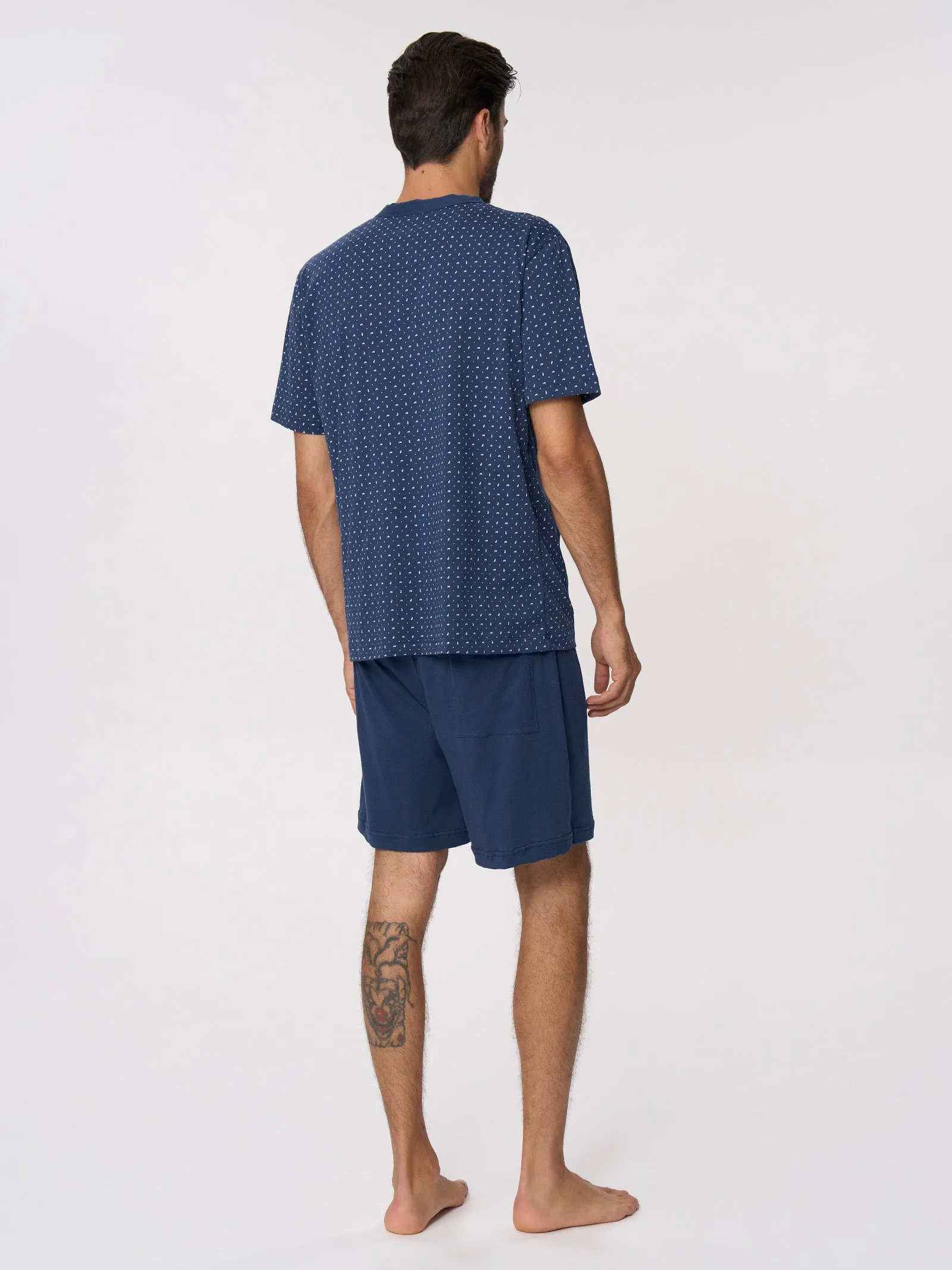 Pigiama aperto trittico in Jersey di cotone - Fant. Cashmere Insignia Blue