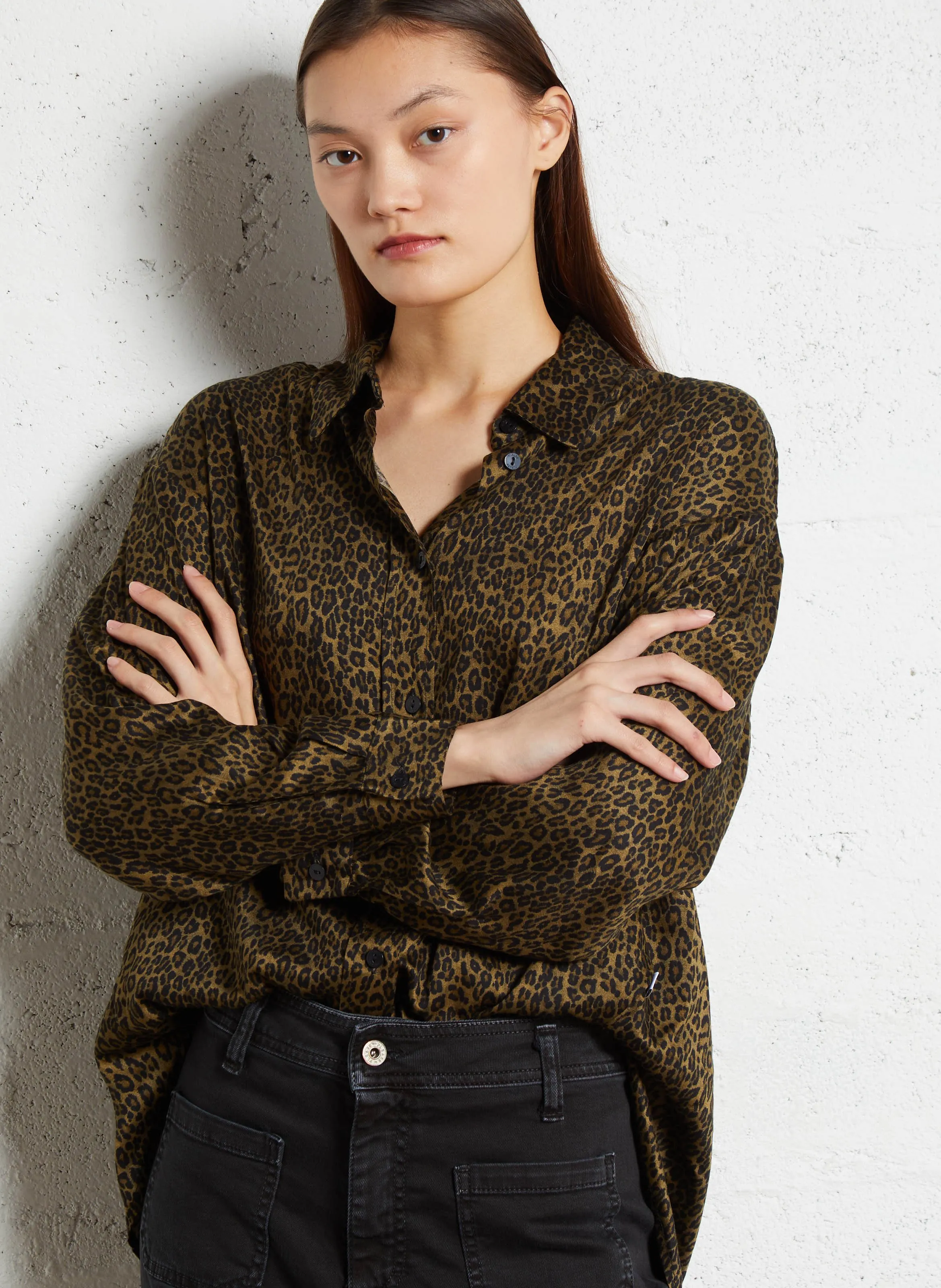  PLEASE   Camicia a trapezio stampata | Marrone