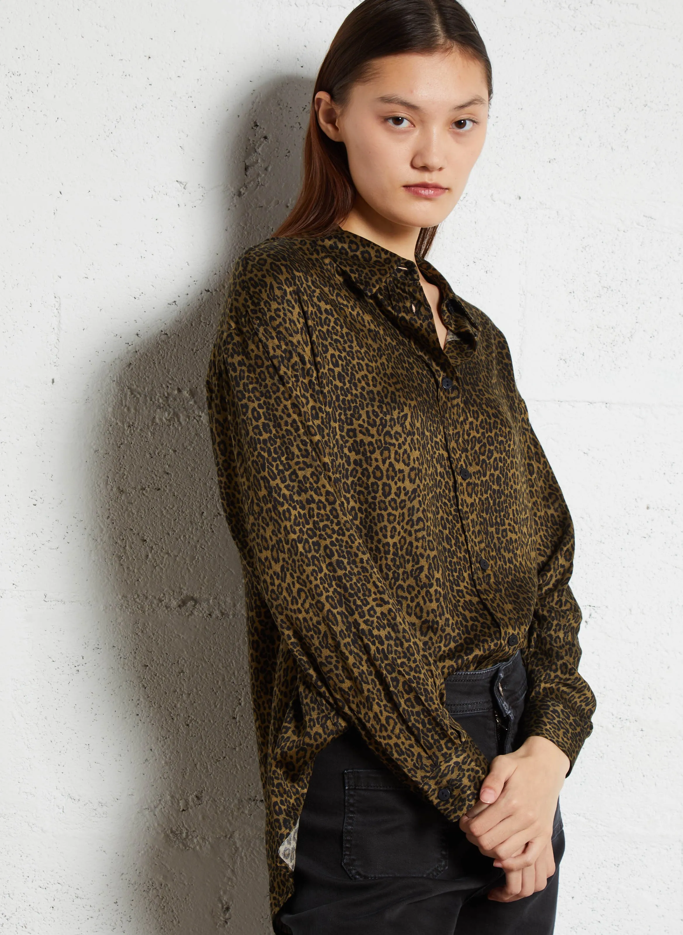  PLEASE   Camicia a trapezio stampata | Marrone