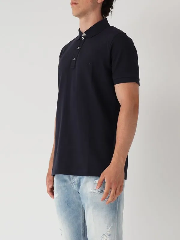 Polo uomo Fay slim fit in cotone stretch Navy