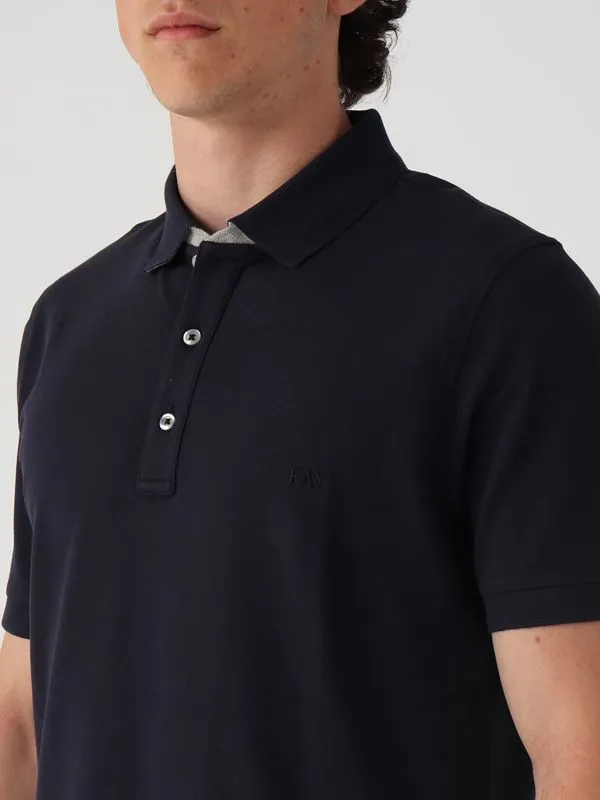 Polo uomo Fay slim fit in cotone stretch Navy