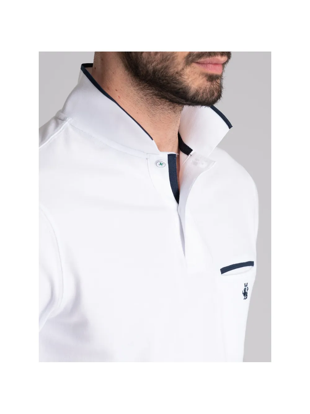 Polo uomo mezza manica tinta unita con taschino