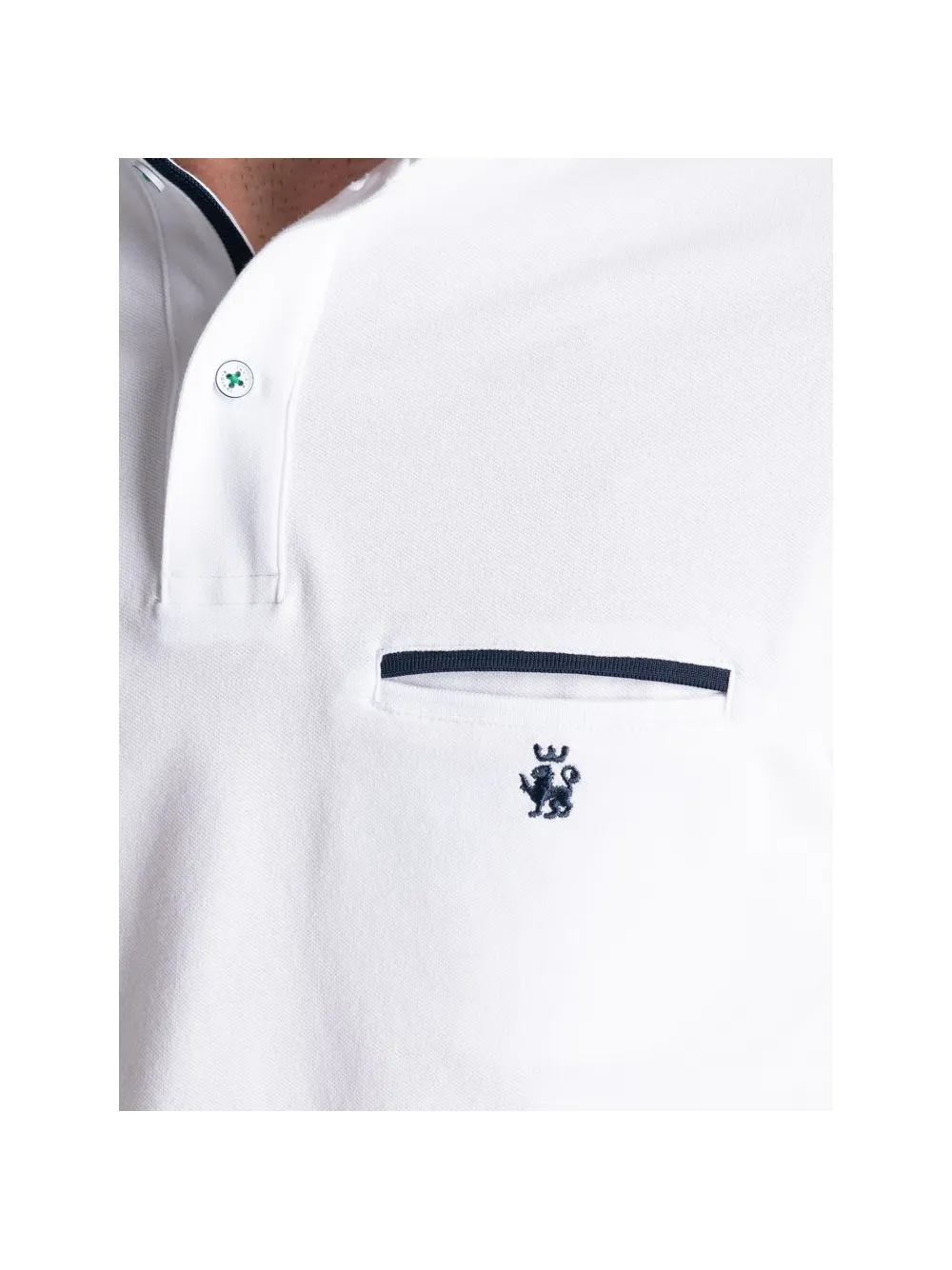 Polo uomo mezza manica tinta unita con taschino