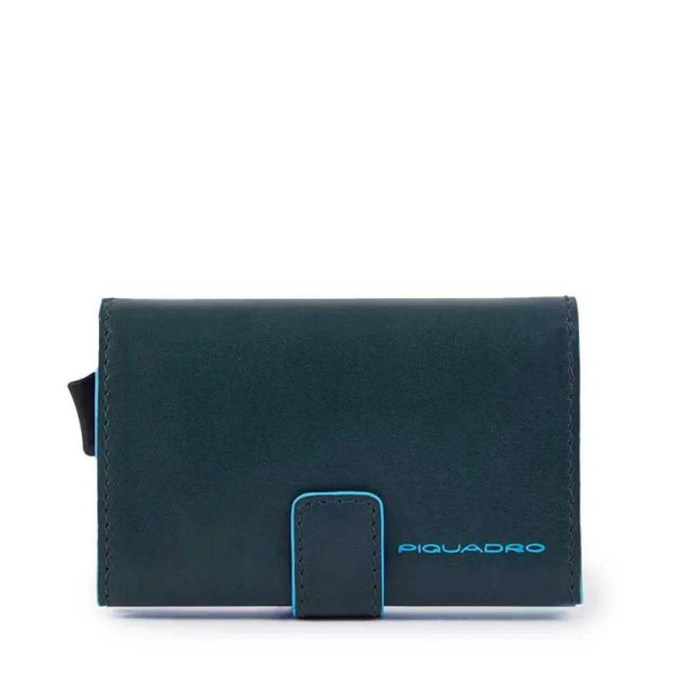 Portacarte PIQUADRO in Pelle e Alluminio con RFID in Pelle Verde  - PP5649B2RBLR
