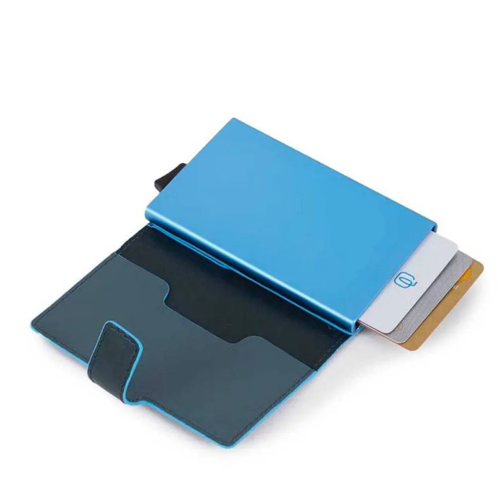 Portacarte PIQUADRO in Pelle e Alluminio con RFID in Pelle Verde  - PP5649B2RBLR