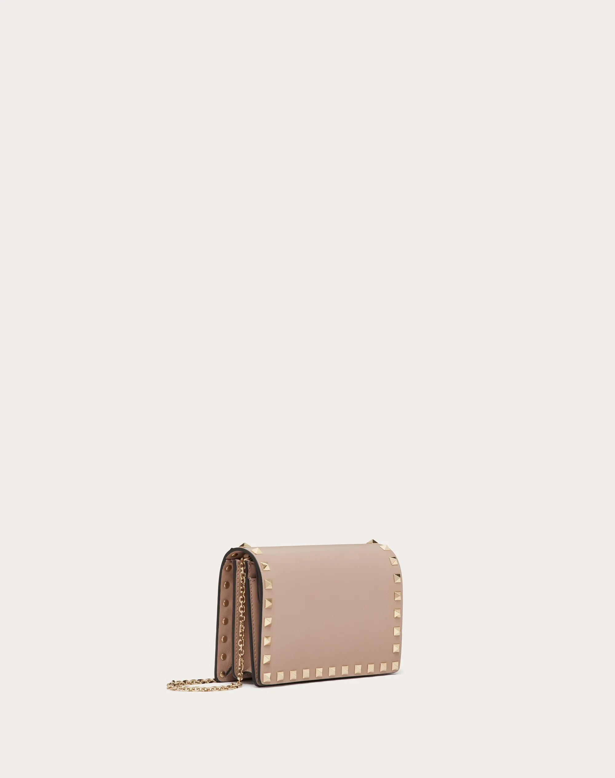 POUCH CON CATENA ROCKSTUD IN VITELLO
