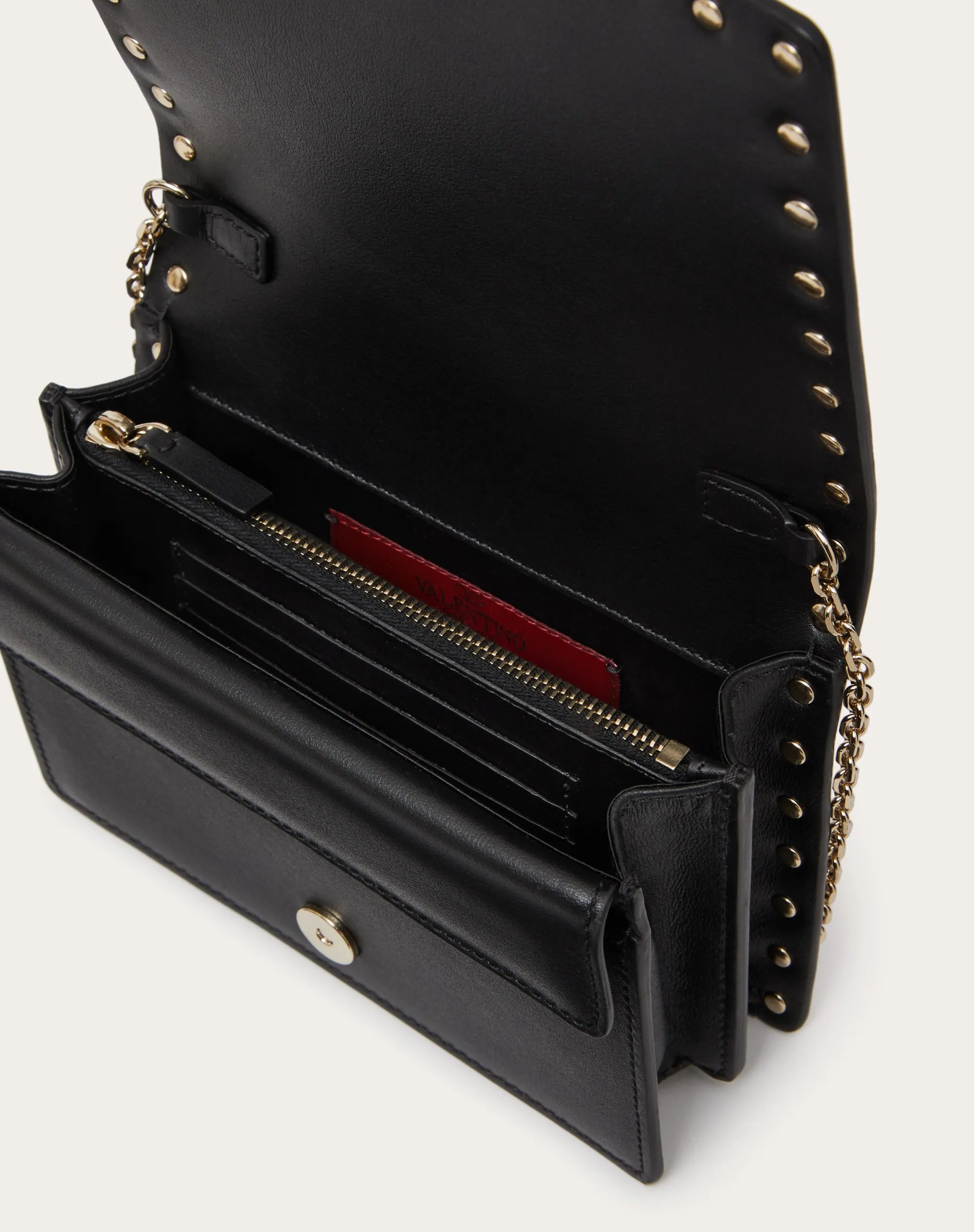 POUCH CON CATENA ROCKSTUD IN VITELLO