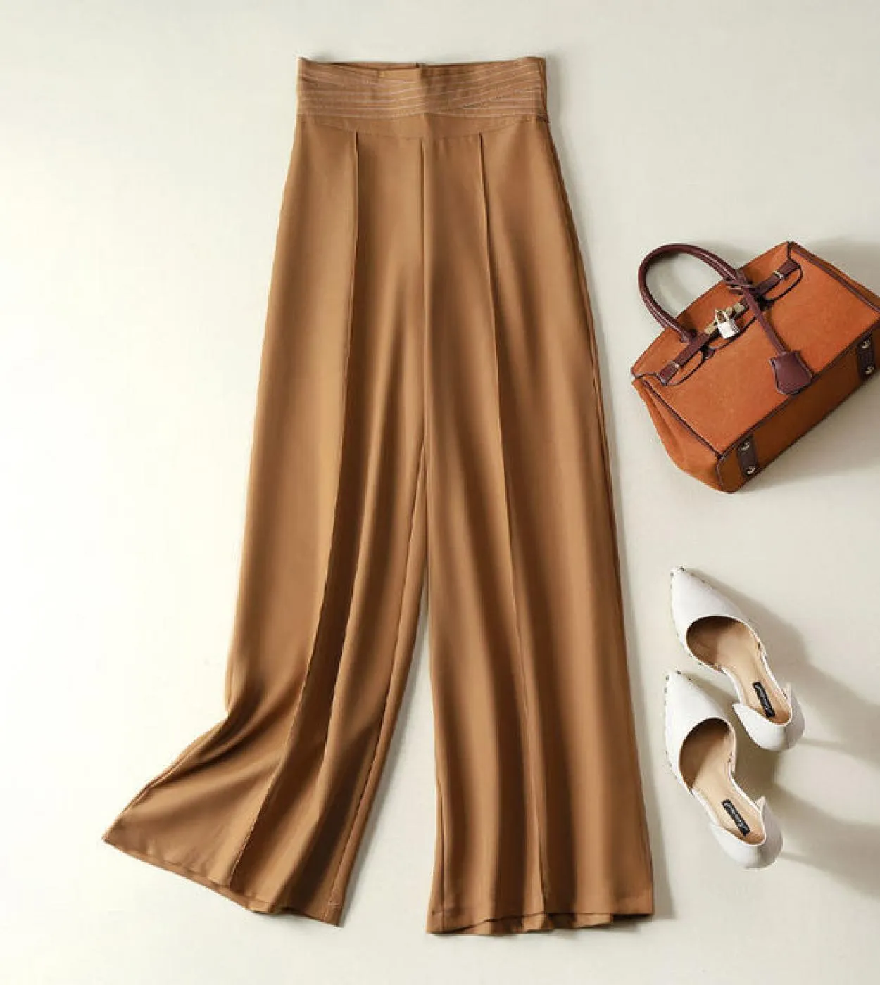 Primavera autunno nuove donne di moda pantaloni a gamba larga a vita alta pantaloni larghi casual abbinati pantaloni femminili V