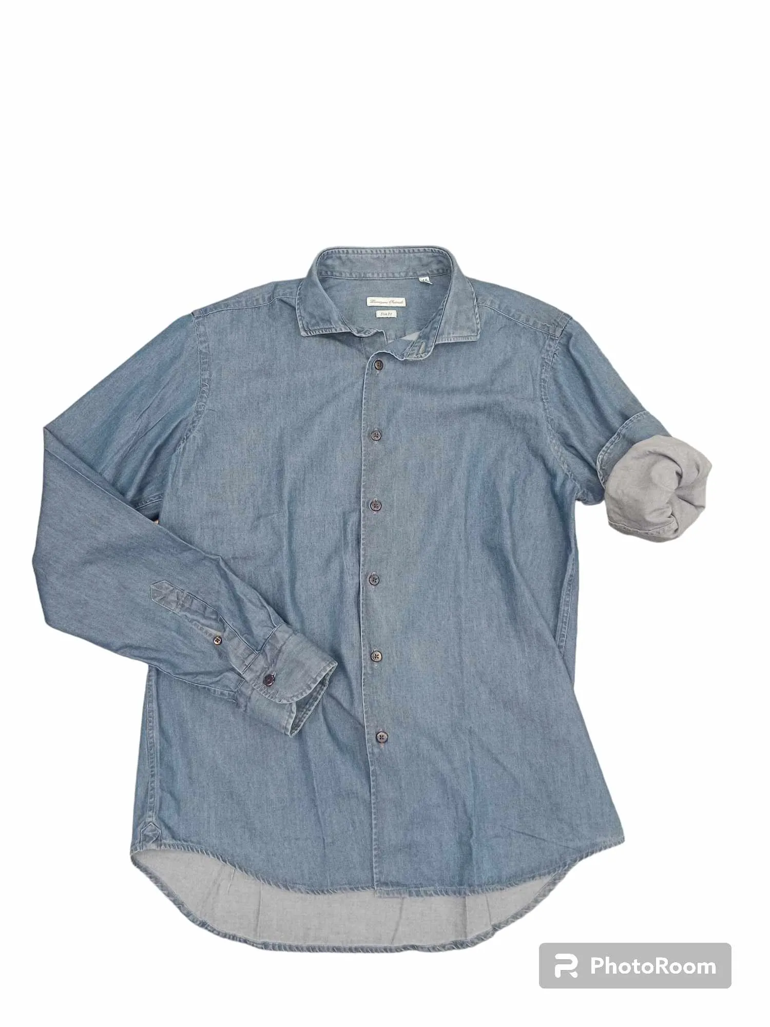 PRIVATE LABEL Camicia denim manica lunga DENIM
