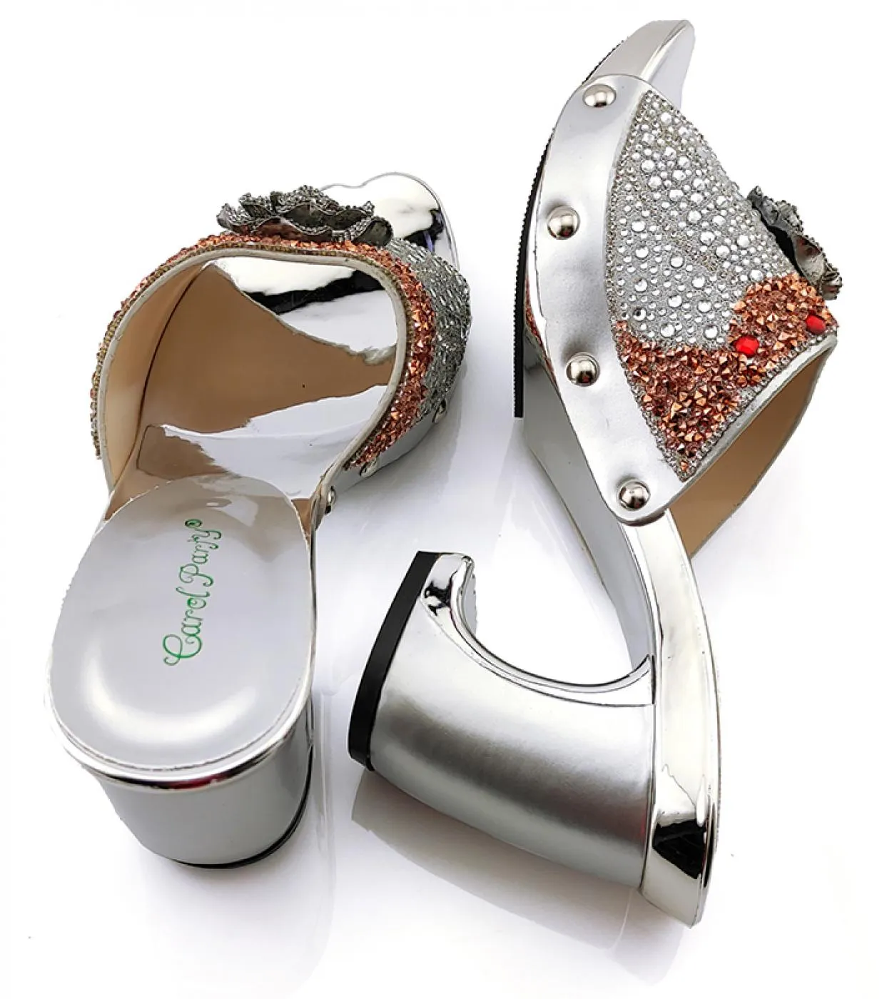 Qsgfc Scarpe Eleganti Italiane Color Pesca Per Borsa Da Donna Set Per Feste E Matrimoni Cristal Piastrelle Di Alta Qualità Trapa