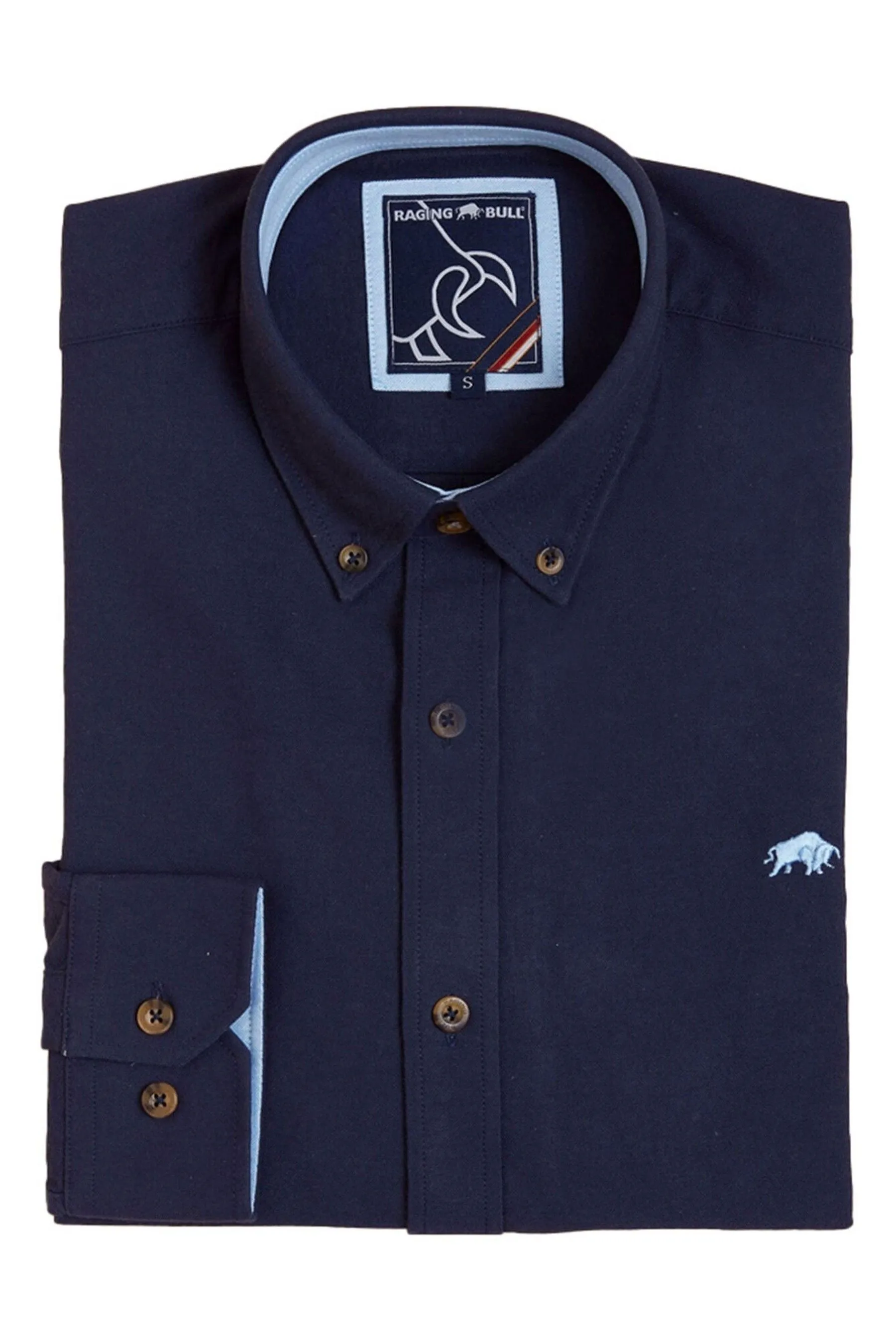 Raging Bull Blu - Camicia classica con Manica lunga Oxford