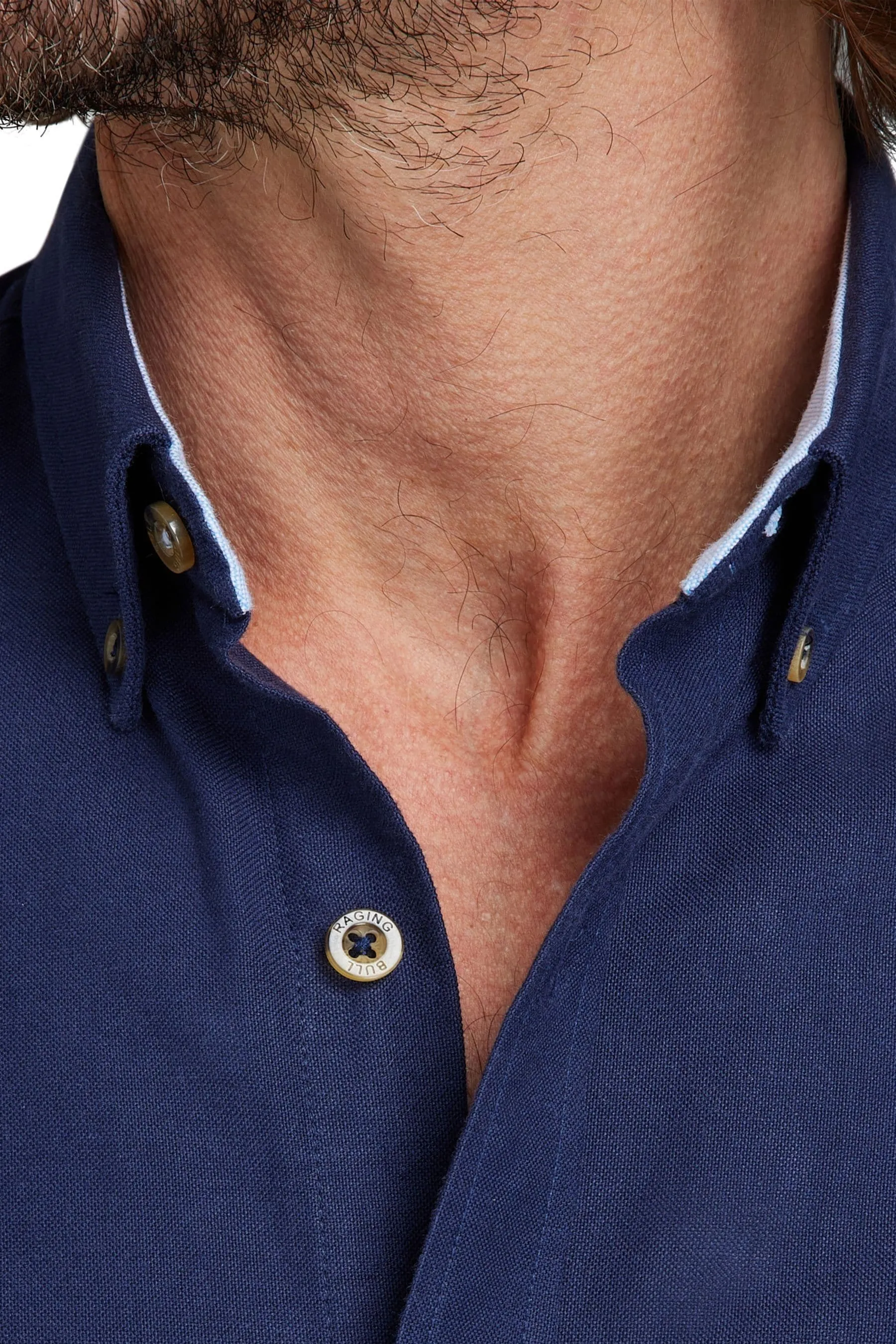 Raging Bull Blu - Camicia classica con Manica lunga Oxford