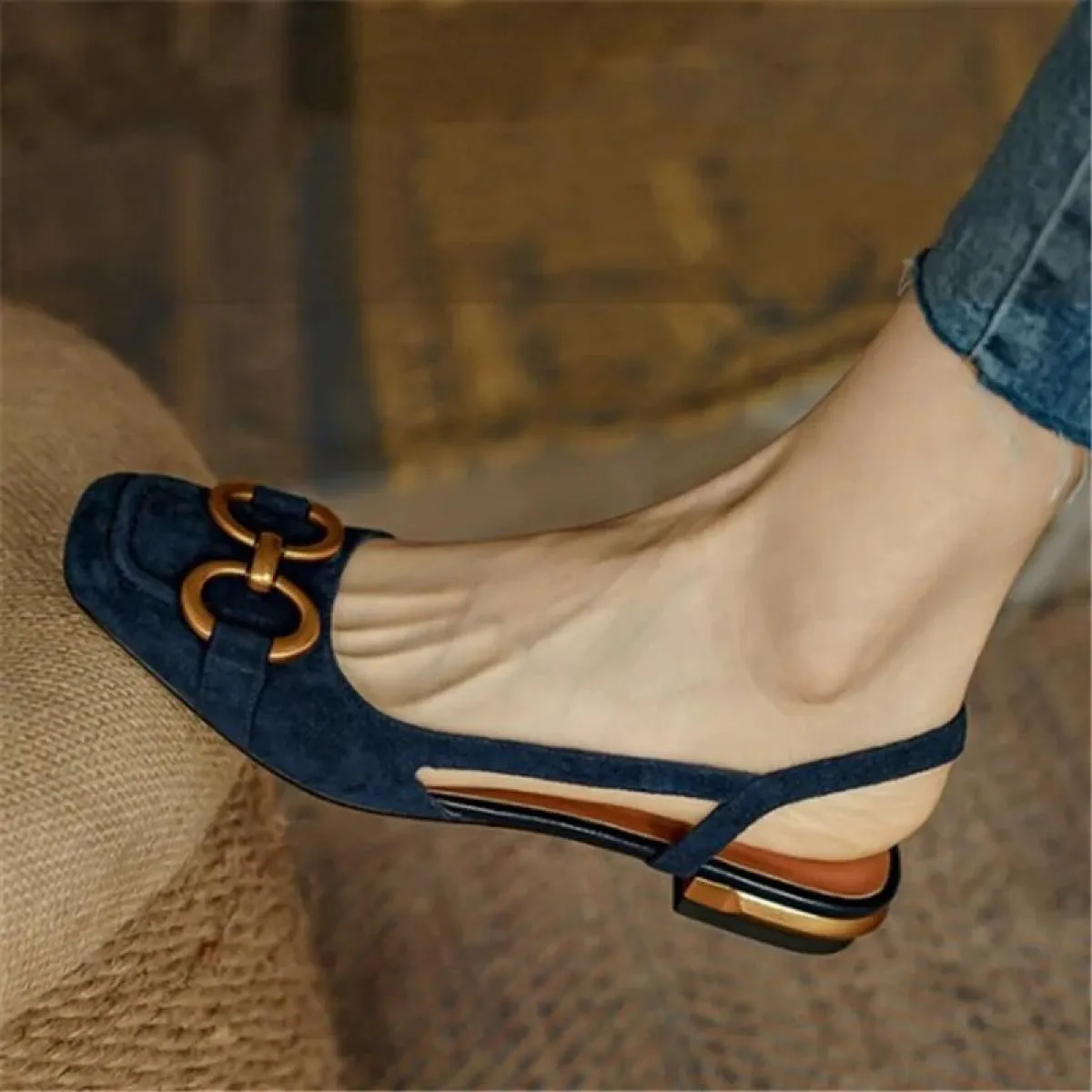 Sandali da donna 2023 eleganti scarpe e sandali da donna da ufficio scarpe casual da donna sandali con tacco quadrato slip on ap